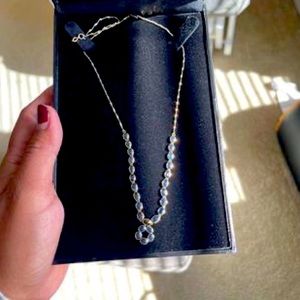 14k gold and  sapphire necklace